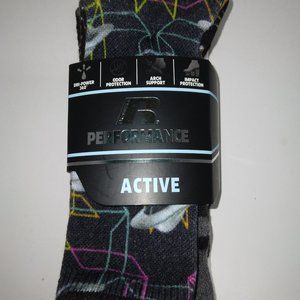 New Russell Performance Active Crew Sock Boy's Med 9-2.5 (3‎ Pairs)